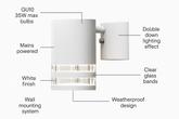 Wall Light Double Down Outdoor Wall Light